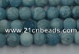 CLR611 15.5 inches 6mm round matte imitation larimar beads