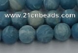 CLR612 15.5 inches 8mm round matte imitation larimar beads