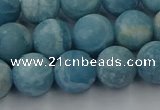 CLR613 15.5 inches 10mm round matte imitation larimar beads