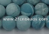 CLR614 15.5 inches 12mm round matte imitation larimar beads