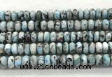 CLR629 15.5 inches 6*12mm rondelle larimar gemstone beads