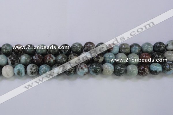 CLR64 15.5 inches 12mm round natural larimar gemstone beads