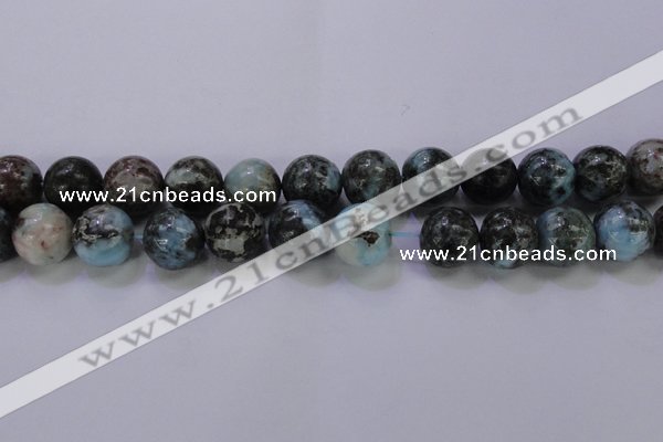 CLR65 15.5 inches 14mm round natural larimar gemstone beads