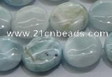 CLR85 15.5 inches 12mm flat round larimar gemstone beads