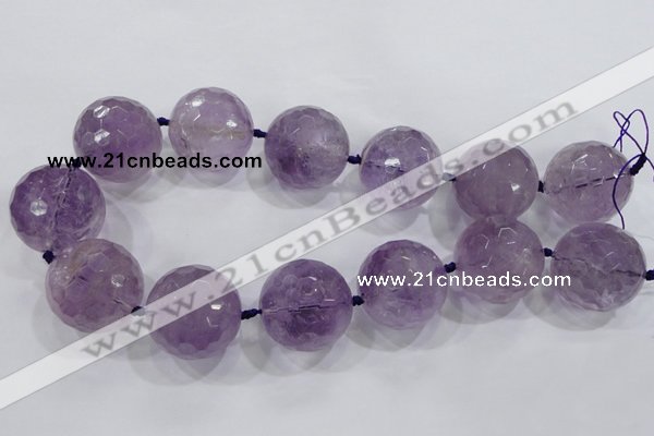 CLS01 15.5 inches 30mm faceted round large amethyst gemstone beads