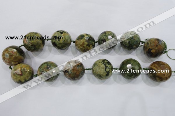 CLS05 15.5 inches 30mm faceted round large peacock gemstone beads