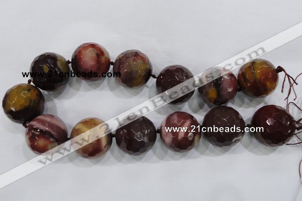 CLS07 15.5 inches 30mm faceted round large mookaite gemstone beads