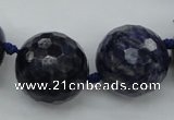 CLS100 15.5 inches 25mm faceted round large sodalite gemstone beads