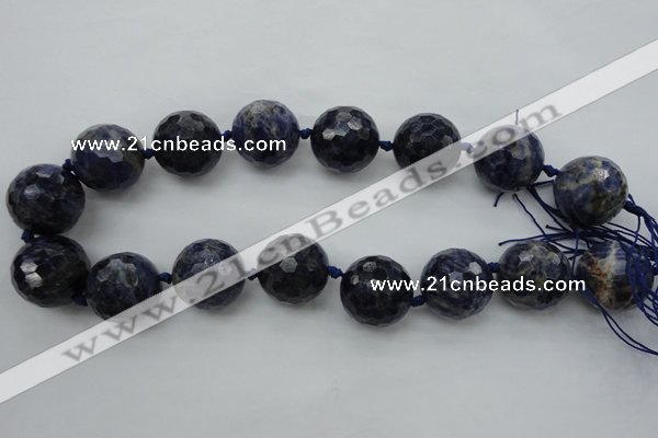 CLS100 15.5 inches 25mm faceted round large sodalite gemstone beads