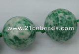 CLS102 15.5 inches 25mm faceted round large Qinghai jade beads