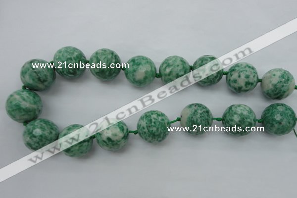 CLS102 15.5 inches 25mm faceted round large Qinghai jade beads