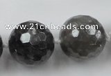 CLS105 15.5 inches 25mm faceted round large cloudy quartz beads