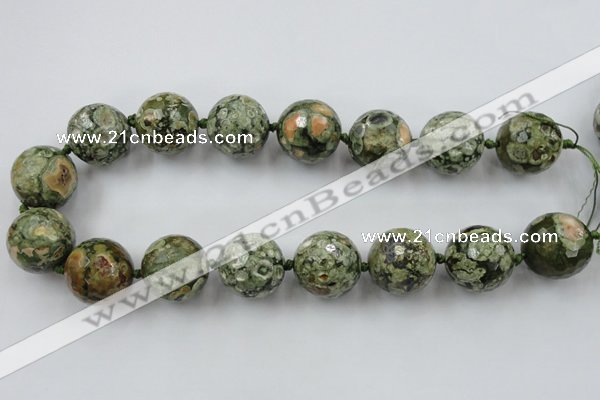 CLS106 15.5 inches 25mm faceted round peacock gemstone beads