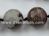 CLS109 15.5 inches 25mm faceted round red artistic jasper beads