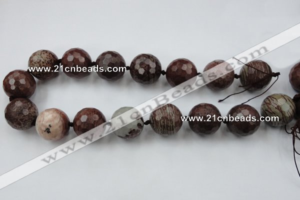 CLS109 15.5 inches 25mm faceted round red artistic jasper beads