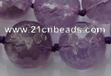 CLS110 15.5 inches 25mm faceted round large amethyst gemstone beads