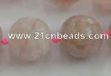 CLS111 15.5 inches 25mm faceted round large pink quartz beads