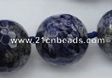 CLS14 15.5 inches 30mm faceted round large sodalite gemstone beads