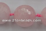 CLS15 15.5 inches 30mm faceted round large rose quartz beads