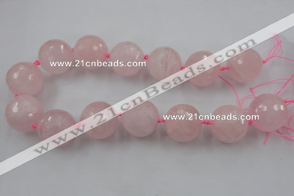 CLS15 15.5 inches 30mm faceted round large rose quartz beads