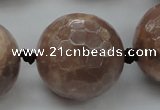 CLS17 15.5 inches 30mm faceted round large moonstone beads