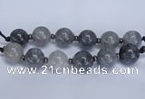 CLS251 7.5 inches 30mm round large cloudy quartz beads wholesale