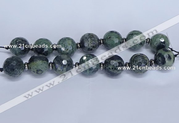 CLS303 7.5 inches 25mm faceted round large kambaba jasper beads