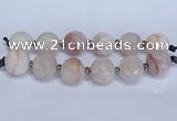 CLS350 7.5 inches 30mm faceted round large pink quartz beads