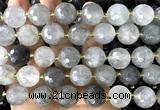 CLS411 15 inches 16mm faceted round cloudy quartz gemstone beads