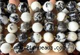 CLS422 15 inches 16mm faceted round black & white jasper beads