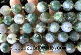 CLS431 15 inches 16mm faceted round moss agate gemstone beads