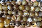CLS612 15 inches 16mm round brown banded agate gemstone beads