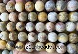 CLS618 15 inches 16mm round yellow crazy lace agate beads