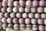 CLS626 15 inches 16mm round pink wooden jasper beads wholesale