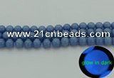 CLU103 15.5 inches 10mm round blue luminous stone beads