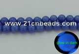 CLU116 15.5 inches 16mm round blue luminous stone beads