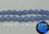 CLU134 15.5 inches 16mm flat round blue luminous stone beads