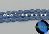 CLU142 15.5 inches 12*16mm oval blue luminous stone beads