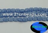 CLU152 15.5 inches 12*12mm square blue luminous stone beads