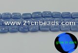 CLU163 15.5 inches 13*18mm rectangle blue luminous stone beads