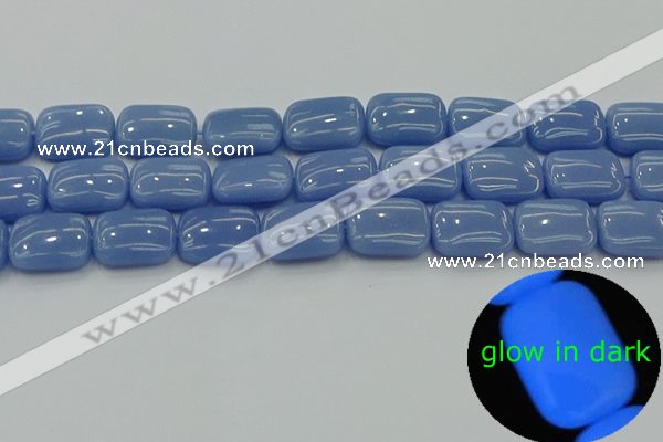 CLU163 15.5 inches 13*18mm rectangle blue luminous stone beads