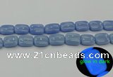 CLU167 15.5 inches 15*20mm rectangle blue luminous stone beads