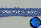 CLU171 15.5 inches 10mm flat round blue luminous stone beads