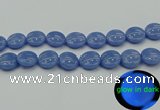 CLU175 15.5 inches 18mm flat round blue luminous stone beads