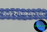 CLU182 15.5 inches 12*16mm oval blue luminous stone beads