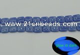 CLU193 15.5 inches 14*14mm square blue luminous stone beads