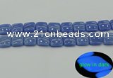 CLU194 15.5 inches 16*16mm square blue luminous stone beads