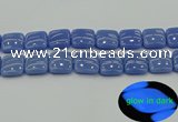 CLU196 15.5 inches 20*20mm square blue luminous stone beads