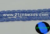 CLU201 15.5 inches 10*14mm rectangle blue luminous stone beads