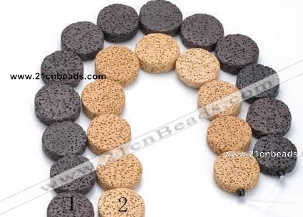 CLV03 14 inches 6*21mm coin natural lava loose beads wholesale